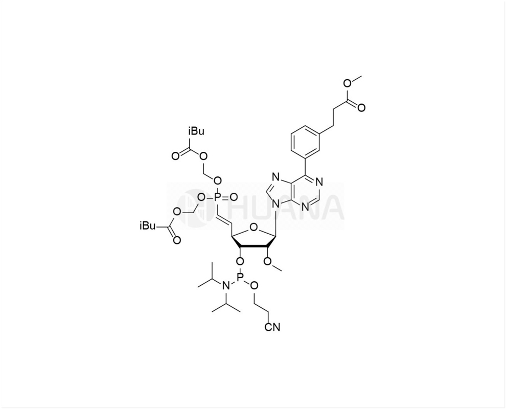 5'-POM-(E) -วินิลฟอสโฟเนต-2'-O-Me-6-Deamino-6-(m-benzenepropanoic acid methyl ester) -rA-3'- CE-Phosphoramidite