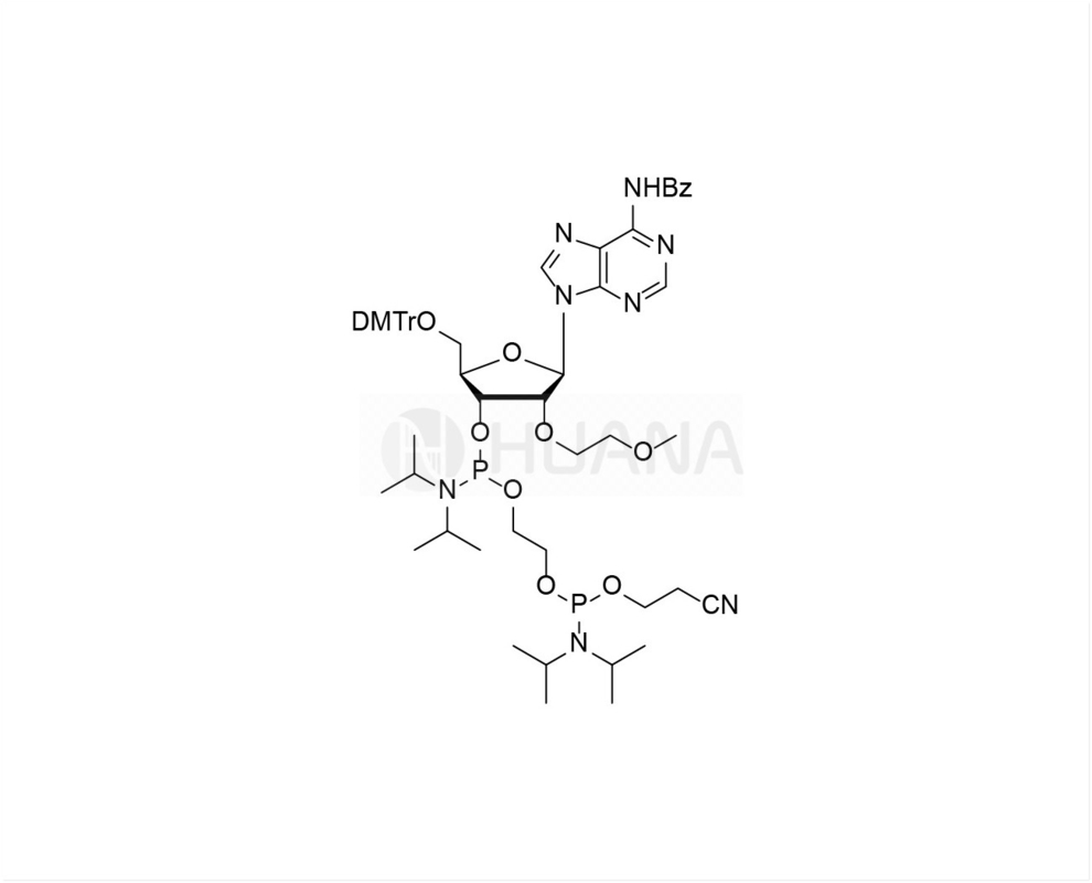 DMTr-2'-O-MOE-rA(Bz)-3'- ((2-ไซโนเอธอ็กซี่) ((ไดซอปรอพีลามิโน) ฟอสโฟรามิไดต์) -เอธีลไดซอปรอพิลฟอสโฟรามิไดต์