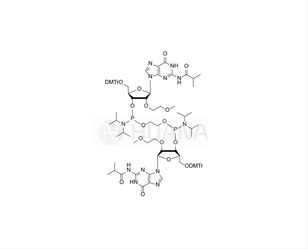 ธาตาน-1,2-di ((5'-O-DMTr-2'-O-MOE-rG ((iBu)-3'-oxy) -bis ((diisopropylphosphoramidite)