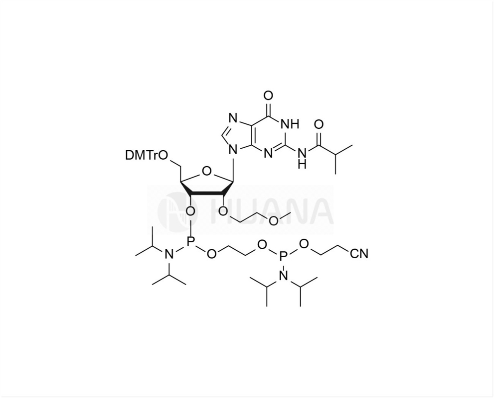 5'-O-DMT-2'-O-MOE-rG ((iBu)-3'- ((2-ไซโนเอธอ็กซี่) ((ไดซอปรอพีลามิโน) ฟอสโฟรามิไดต์) -เอธีลไดซอปรอพิลฟอสโฟรามิไดท์